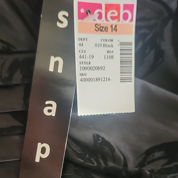 Deb Strapless Black Floral Jacquard Cocktail Dress Size 14 NWT - Picture 8 of 10